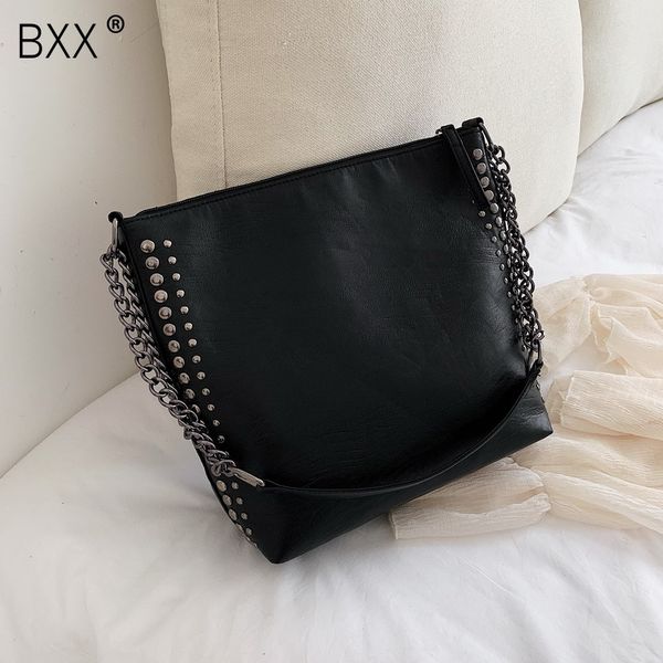 

bxx] rivets pu leather crossbody bags for women 2020 fashion shoulder messenger bag female high capacity travel handbags hk680