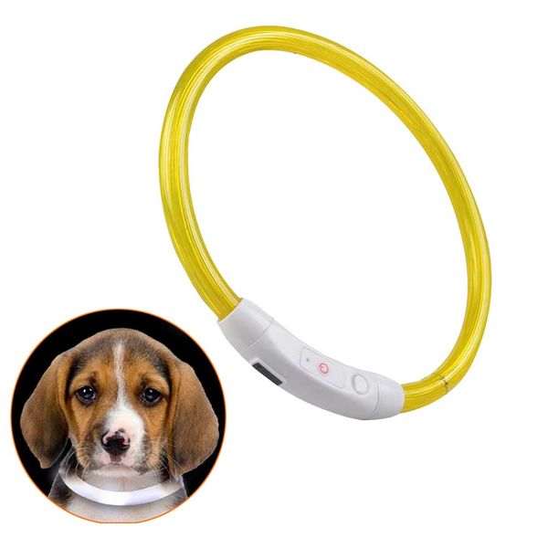 

rechargeable flashing night dog collars usb luminous adjustable pet collar led light charging cat glowing teddy flash collar