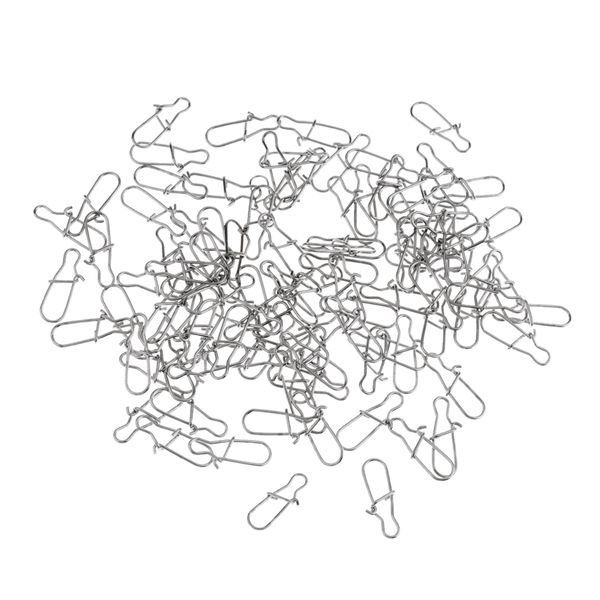 

100pcs stainless steel nice fastlock snap stainless steel fishing duo-lock snaps hooks fishing tackle accessories