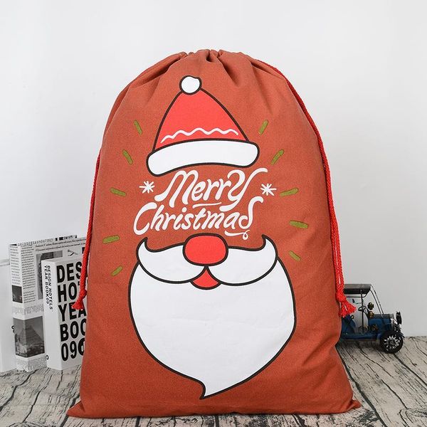 

designer-christmas gift bags large organic heavy canvas bag santa sack drawstring bag with reindeers santa claus sack bags for kids