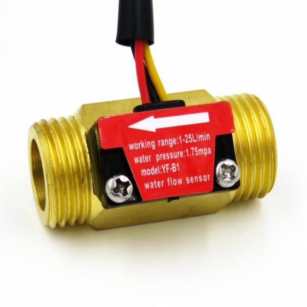 

b1 copper g1/2" dn15 thread hall effect water liquid flow sensor flow meter flowmeter 1~ 25l/min