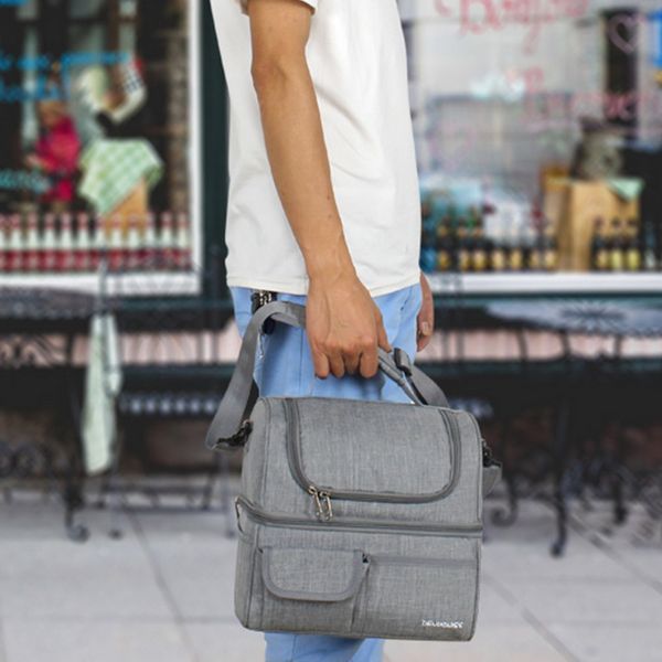 

double lunch water- lunch bag picnic bag vacancy fashion bags, Blue;pink