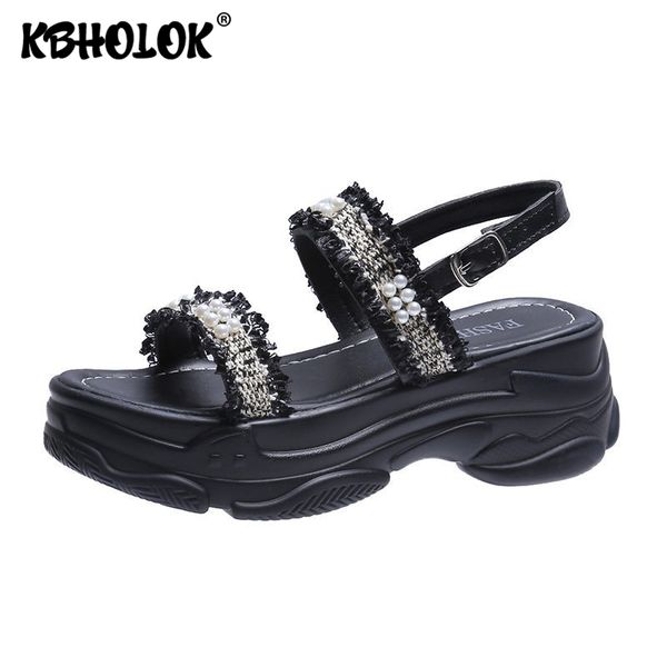 

2020 summer new female sports sandals platform fashion shoes women designers woman high-heeled sandals wedge sandal, Black