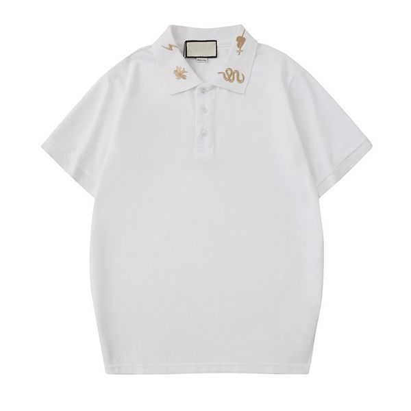 

19ss new fashion mens designer polo shirt brand summer polo shirt with italy snake style short sleeve short luxury casual tee size s-xxl, White;black