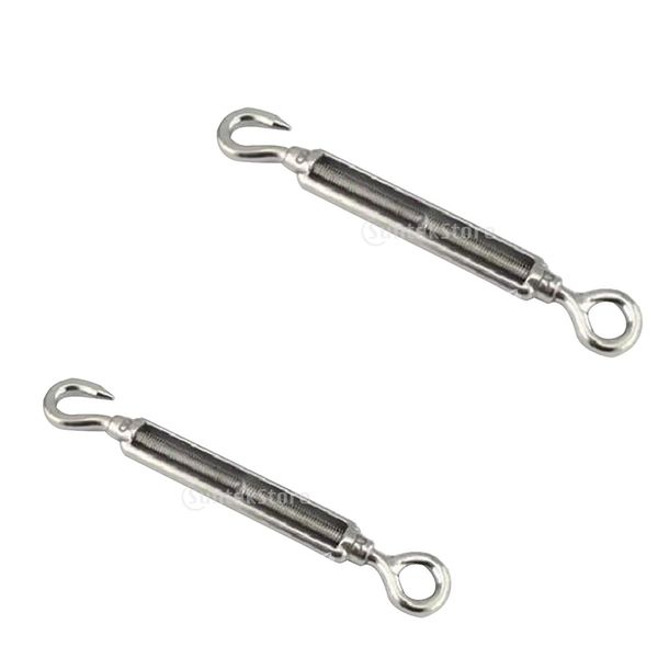 

2x stainless steel hook eye turnbuckle tightening rope rope turnbuckle 97mm