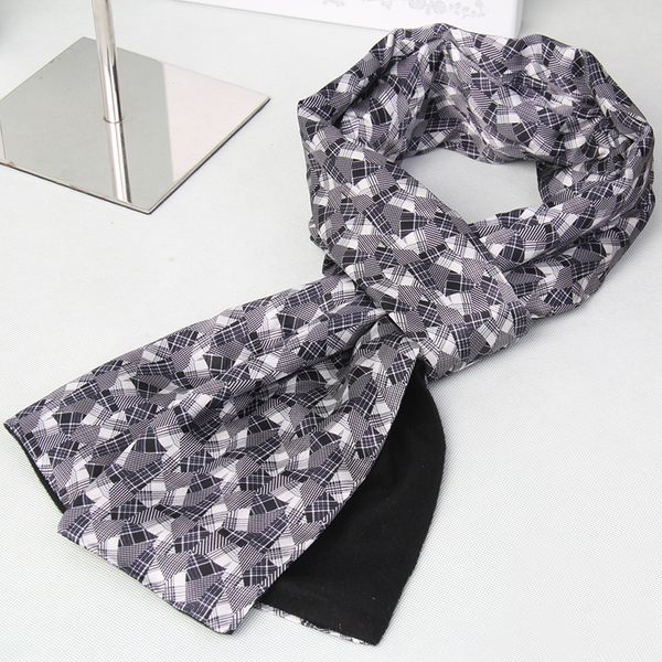 

genuine casual silk scarves winter men's silk scarf warm modal scarves men zs998, Blue;gray
