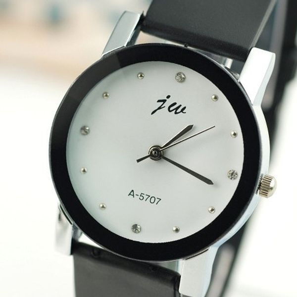 

fashion jw brand casual student quartz women men unclock leather strap sports watch lover wristwatches relogio masculino, Slivery;brown