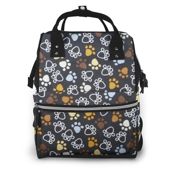 

large capacity mummy backpack dog bone tossed paws craft fabric for baby mom outdoor travel diaper bags multi-pocket waterproof