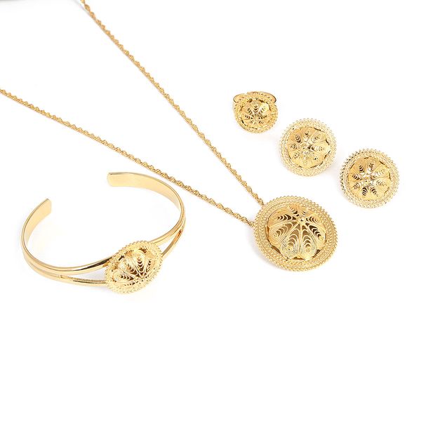 

promotion ethiopian jewelry sets joias ouro gold color ethiopia jewelry african trendy wedding bridal jewelry set, Black