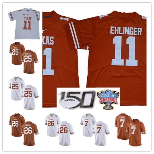 

men #11 sam ehlinger texas longhorns football jerseys 26 keaontay ingram 25 b.j. foster 7 caden sterns texas longhorns jersey s-3xl, Black