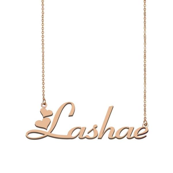 

lashae name necklace , custom name necklace for women girls friends birthday wedding christmas mother days gift, Silver