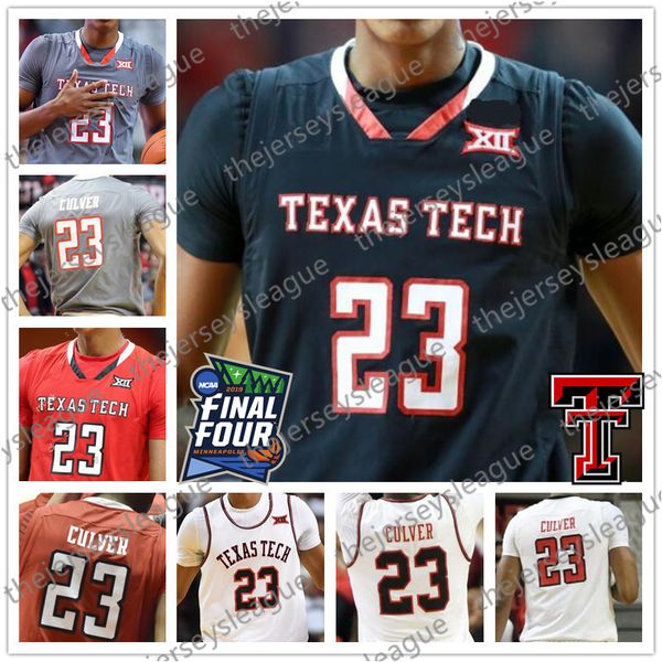 

custom texas tech black red white any name number 2019 final four #23 jarrett culver 25 davide moretti 13 matt mooney basketball jerseys