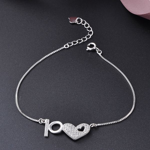 

valentine's day gift love 925 sterling silver bracelet, women's jewelry wholesale sales, Golden;silver