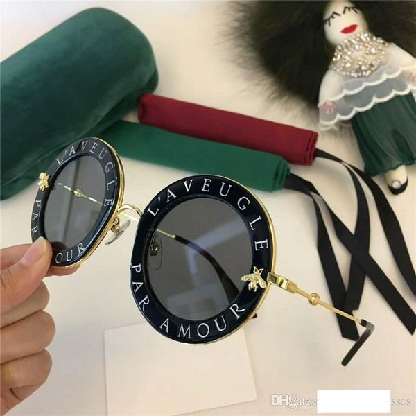 

новое качество высокое 0113 womens солнцезащитные очки женские солнцезащитные очки 0113s круглые очки gafas де золь mujer люнет солнцезащитн, White;black