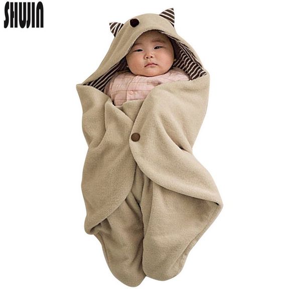 Shujin adorável baby saco de dormir primavera outono recém-nascido bebê tecido swaddle envoltório ninho para menino 0-1y saco de dormir macio