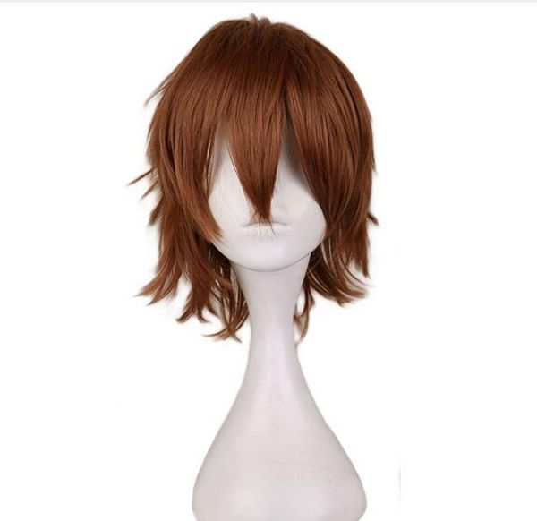 Short Cosplay Light Brown Wig Men Male 30 Cm Synthetic Hair