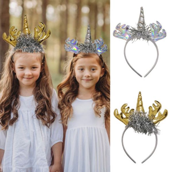 

christmas decorations 2021 party reindeer antler horn headband santa xmas hair band head headwear