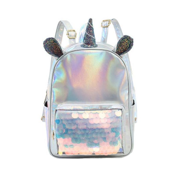 

new women fashion style sequins laser travel satchel school bag backpack corduroy zipper solid color feminine backpacks 10nov 23