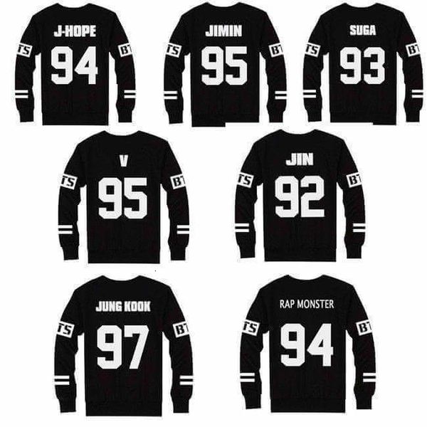 

shirt bulletproof bts juvenile group periphery kpop answer aid service plus velvet lovers nothing cap tact sweater loose coat t shirts, Black