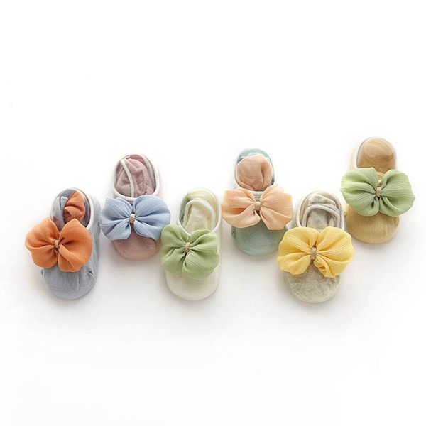 

new 2020 spring summer lace bows baby socks princess newborn socks cotton cute girls socks toddler sock baby girl clothes b332, Pink;yellow