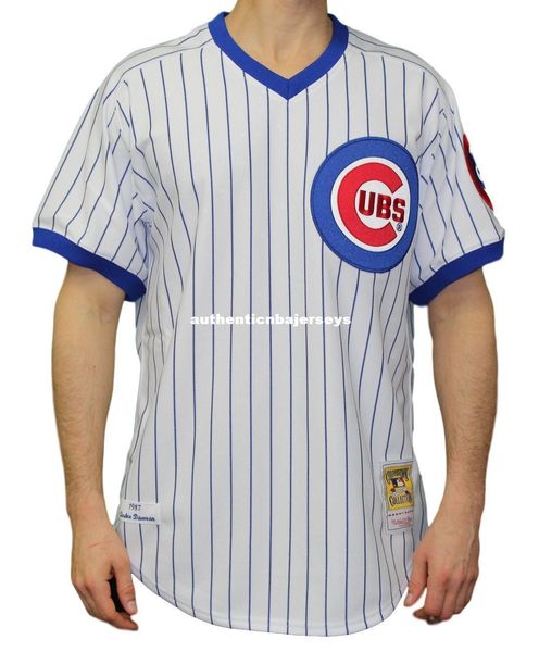 

andre dawson chicago #8 mitchell & ness retro 1987 pinstripe jersey, Black;blue
