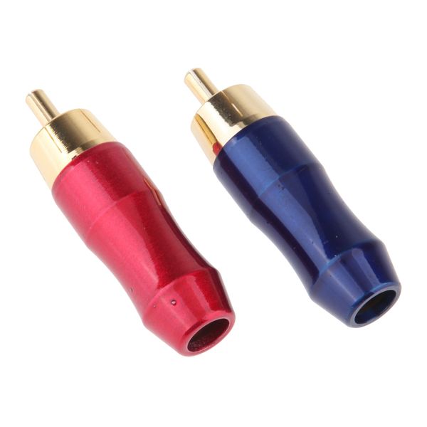 

2pack gold plated copper rca male plug audio video solder adapter connectors