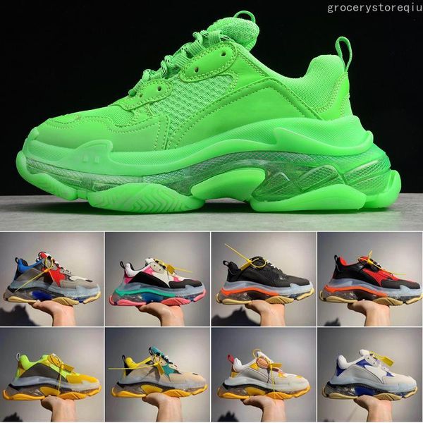 

mens shoe triple s 3.0 fashion designer casual shoes luxury shoes women's combination nitrogen outsole crystal bottom dad casual shoes, Black