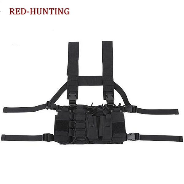 

4 color multicam tactical vest ammo chest rig removable hunting vest paintball gear with /74 magazine pouch, Camo