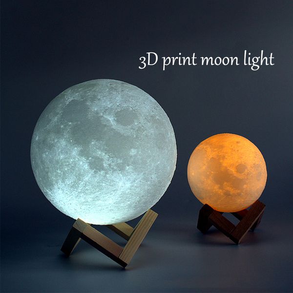 

rechargeable 3d print moon lamp 2 color change touch switch bedroom bookcase night light home decor creative gift usb charging