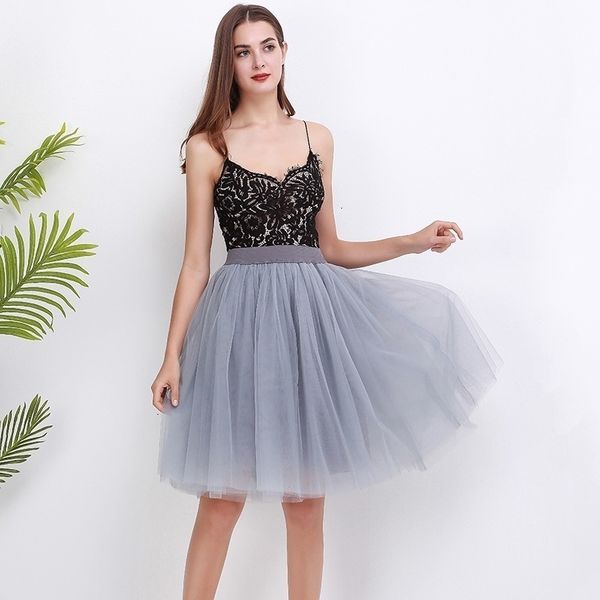 

юбки для женщин тюля юбки puffty нового layered tutu высокой талия midi колена шифон юбка юп женской тута юбка faldas saia, Black