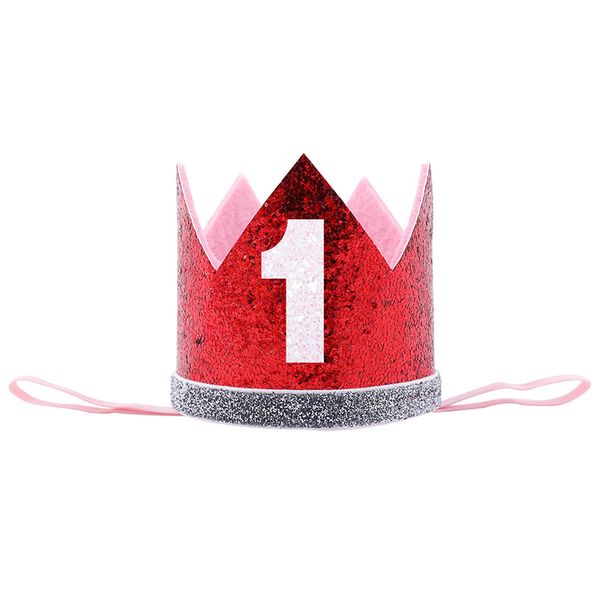 

baby boy girl first 1st birthday party one three eighteen years old crown pattern children hair band headband prince hat 6c1073