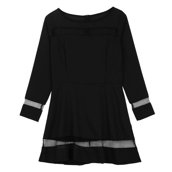 

2017 uk stock women bodycon club long sleeve mini short dress, Black;gray