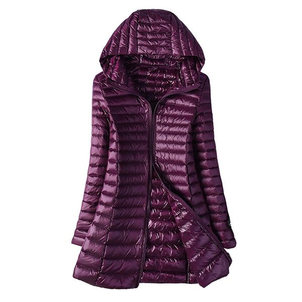 

2019 autumn winter jacket women duck down slim long parkas ladies warm coat hooded plus size 5xl 6xl ultra light outerwear coats, Black