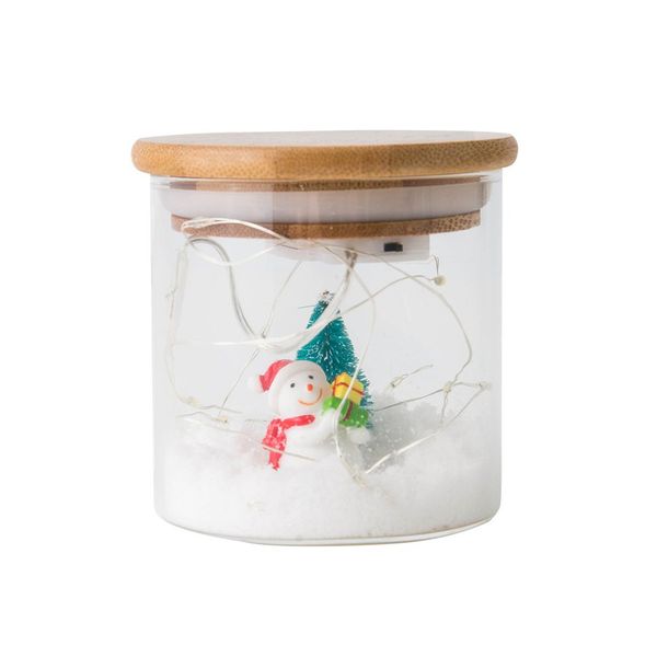 

diy christmas borosilicate snow decoration lamp jar gift old man snowman christmas tree snow scene lighting water