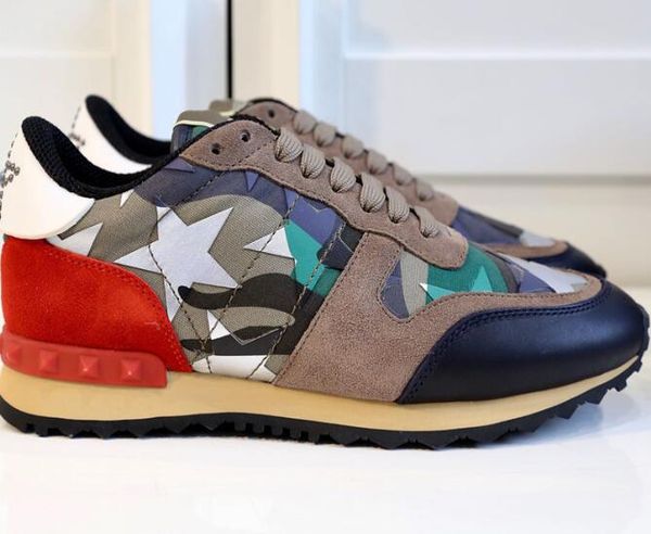 

rockrunner camouflage sneakers designer shoes mens luxury suede lace leather flats men casual shoes mens women flats luxury trainers 04, Black