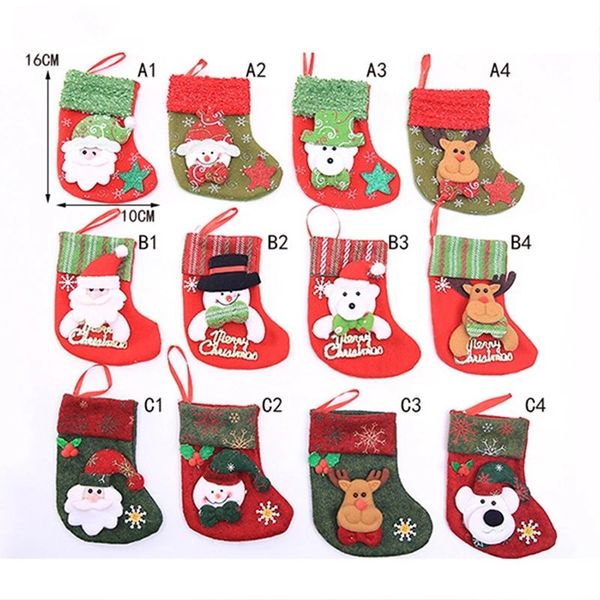 

christmas decorations mini christmas socks gift bag, Black;white