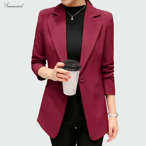 

autumn red blazer wine black women blazers and jackets new spring fashion single button femenino ladies female, White;black