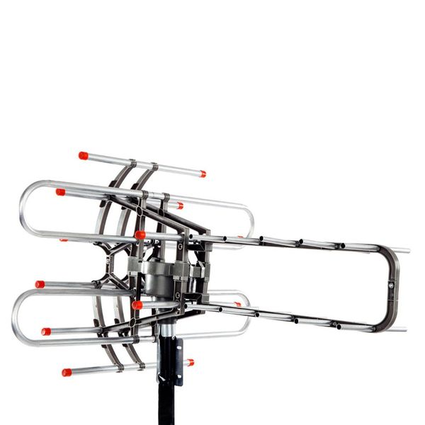 

us plug ta-851b 360°rotation uv dual frequency 45-860mhz 22-38db open antenna silver