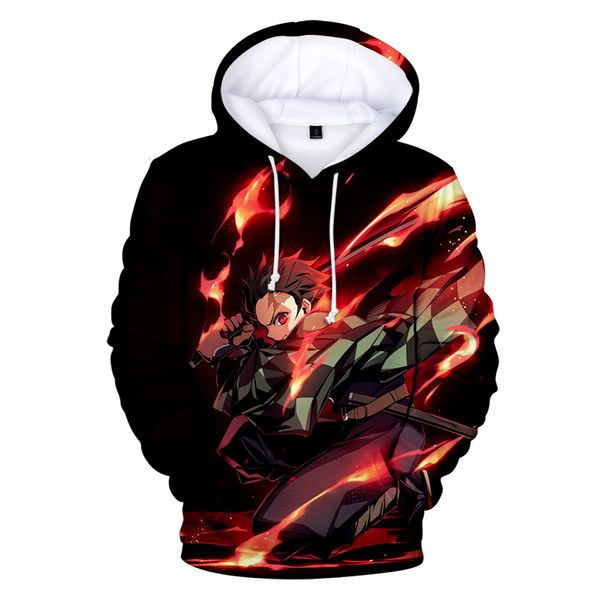 

anime demon slayer: kimetsu no yaiba 3d print hoodies in boys/girls sweatshirts long sleeve autumn winter warm youth clothes mx191113, Black