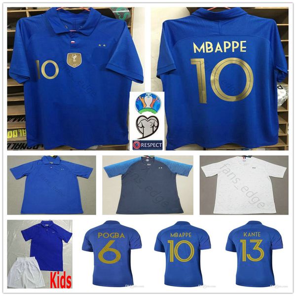 

mbappe soccer jerseys 2019 100th anniversary varane pogba griezmann kante pavard custom 19 20 equipe coupe football shirt maillot de foot, Black