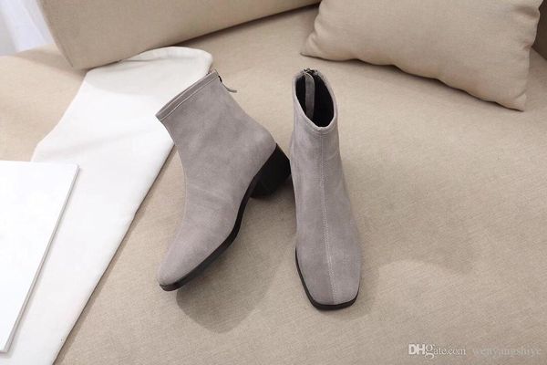 

2019 new net red explosions fashion wild martin boots high heel short boots size 35-40 factory direct, Red;white