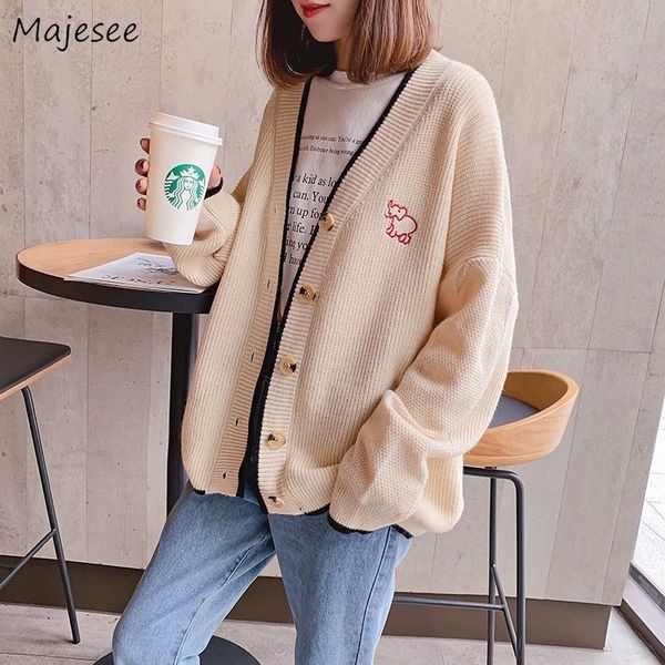 

sweater women plus size cardigan kawaii korean style high fashion harajuku clothes womens sweaters single breasted, White