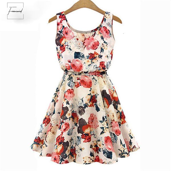 

summer women dress new awaytr sleeveless brand boho 2019 apricot sleeveless o neck print party clubwear formal dress designer clothes, Black;gray