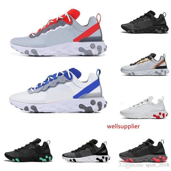

react men element 55 2019 women running shoes triple black metallic gold solar red game royal fashion mens trainers sports sneakers