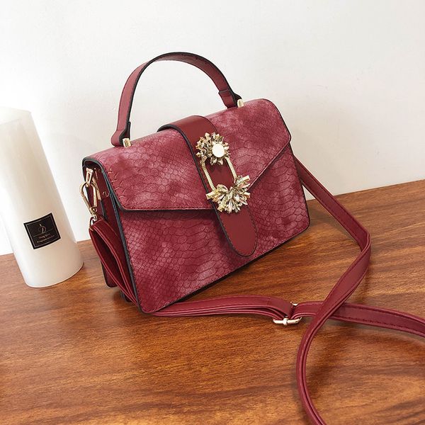 

women handbag 2019 nubuck new fashion brand designer crocodile pattern diamond crossbody messenger bag small square shoulder bag
