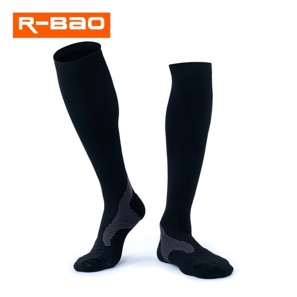 

black long tube outdoor sports socks leg support cycling marathon running compression terry socks four season