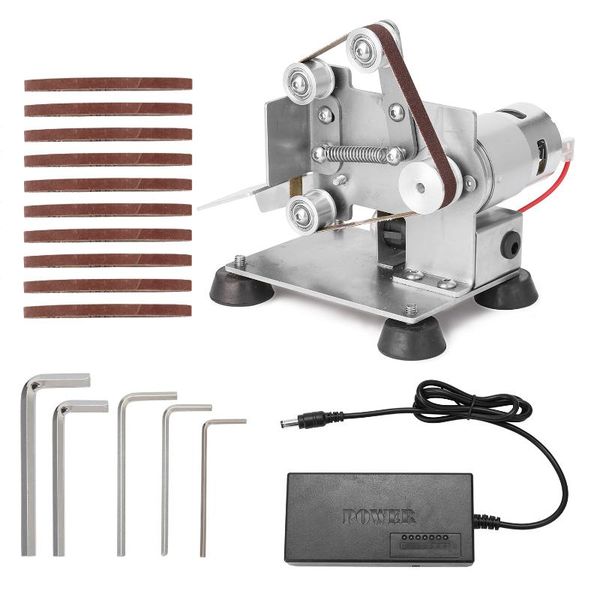 

professional grinder mini portable electric belt sander diy polishing grinding machine cutter edges sharpener with foot pads