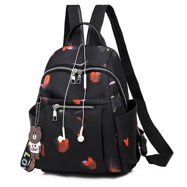 

college wind oxford cloth anti-theft school bag flower leisure travel shoulder bag fashion women's backpack