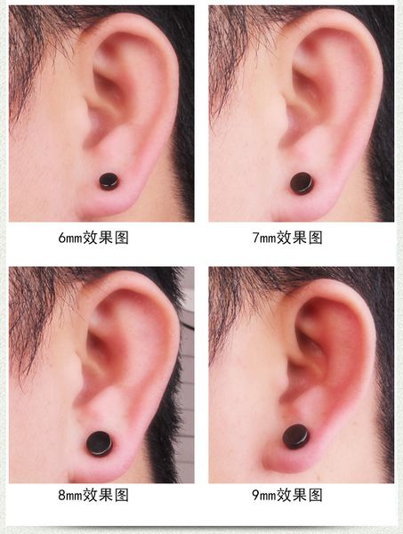 

корейский стиль магнит mens без проколотых ушей black titanium steel clip-на панк ложные серьги стержня магнит серьги стержня, Golden