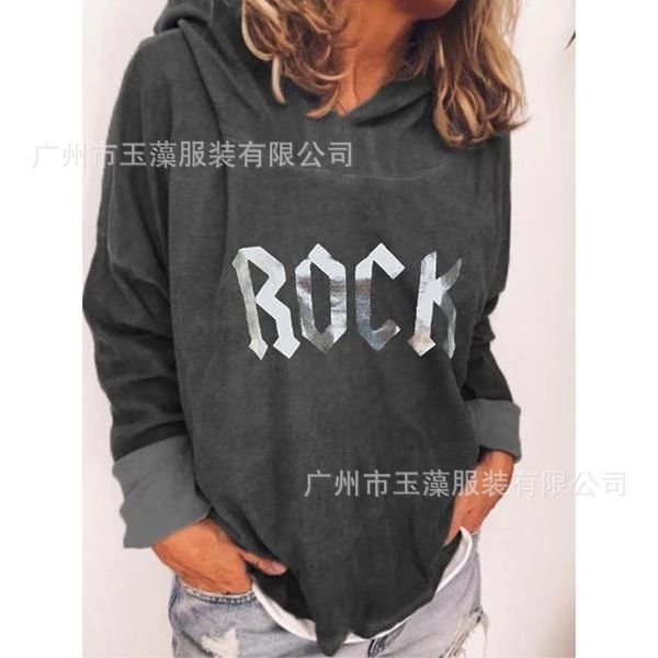 

speed mai tong wish selling casual loose-fit printed letter long sleeve hooded pullover hoody d198, Black